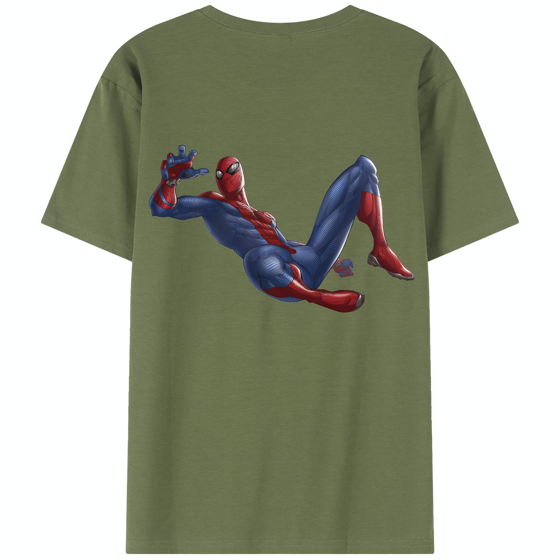 （画像用） Spider Man スパイダーマン 綿100％半袖Tシャツ（背面プリント）
